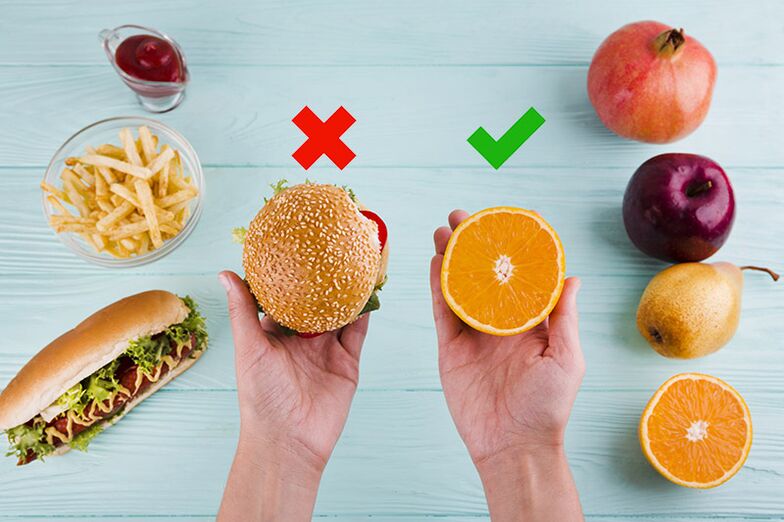 Pentru a pierde în greutate, gustările fast-food sunt înlocuite cu fructe